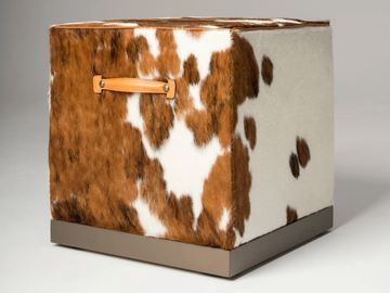 FEDRO - Square fur pouf with castors by Mantellassi 1926 - view 2